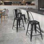 Flash Furniture , ET-3534-24-BK-GG, Indoor Outdoor Barstools