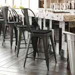 Flash Furniture , ET-3534-24-BK-PL1B-GG, Indoor Outdoor Barstools