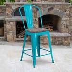 Flash Furniture , ET-3534-24-CB-WD-GG, Restaurant Barstools
