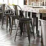 Flash Furniture , ET-3534-24-COP-PL1B-GG, Indoor Outdoor Barstools