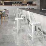 Flash Furniture , ET-3534-24-WH-GG, Indoor Outdoor Barstools