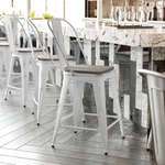 Flash Furniture , ET-3534-24-WH-PL1G-GG, Indoor Outdoor Barstools
