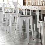 Flash Furniture , ET-3534-30-WH-PL1G-GG, Indoor Outdoor Barstools