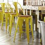 Flash Furniture , ET-3534-30-YL-PL1T-GG, Indoor Outdoor Barstools