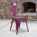 Flash Furniture , ET-3534-PUR-WD-GG, Restaurant Chairs