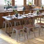 Flash Furniture , ET-BT3503-18-SIL-WD-GG, Restaurant Barstools