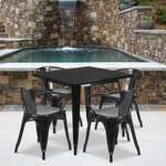 Flash Furniture , ET-CT002-4-70-BK-GG, Indoor Outdoor Sets