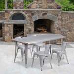 Flash Furniture , ET-CT005-4-70-SIL-GG, Indoor Outdoor Sets