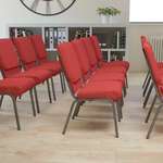 Flash Furniture , FD-CH02185-SV-RED-GG, Banquet/Church Stack Chairs