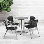 Flash Furniture , TLH-ALUM-24RD-020BKCHR4-GG, Indoor Outdoor Sets