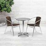 Flash Furniture , TLH-ALUM-24RD-020CHR2-GG, Indoor Outdoor Sets