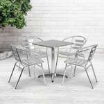 Flash Furniture , TLH-ALUM-24SQ-017BCHR4-GG, Indoor Outdoor Sets