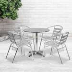 Flash Furniture , TLH-ALUM-28RD-017BCHR4-GG, Indoor Outdoor Sets