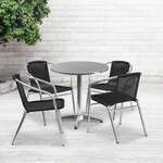 Flash Furniture , TLH-ALUM-28RD-020BKCHR4-GG, Indoor Outdoor Sets