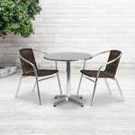 Flash Furniture , TLH-ALUM-28RD-020CHR2-GG, Indoor Outdoor Sets