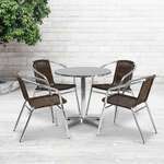 Flash Furniture , TLH-ALUM-28RD-020CHR4-GG, Indoor Outdoor Sets