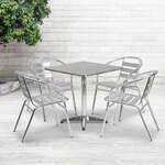 Flash Furniture , TLH-ALUM-28SQ-017BCHR4-GG, Indoor Outdoor Sets