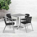 Flash Furniture , TLH-ALUM-28SQ-020BKCHR4-GG, Indoor Outdoor Sets