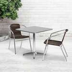 Flash Furniture , TLH-ALUM-28SQ-020CHR2-GG, Indoor Outdoor Sets