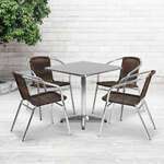Flash Furniture , TLH-ALUM-28SQ-020CHR4-GG, Indoor Outdoor Sets