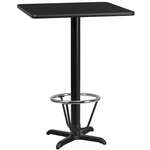 Flash Furniture , XU-BLKTB-2424-T2222B-3CFR-GG, Restaurant Tables