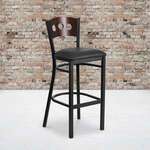 Flash Furniture , XU-DG-60516-WAL-BAR-BLKV-GG, Restaurant Barstools
