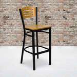 Flash Furniture , XU-DG-6H3B-SLAT-BAR-NATW-GG, Restaurant Barstools