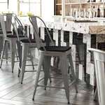 Flash Furniture , XU-DG-TP001B-24-PL1B-GG, Restaurant Barstools
