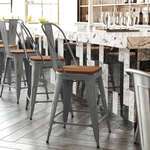 Flash Furniture , XU-DG-TP001B-24-PL1T-GG, Restaurant Barstools
